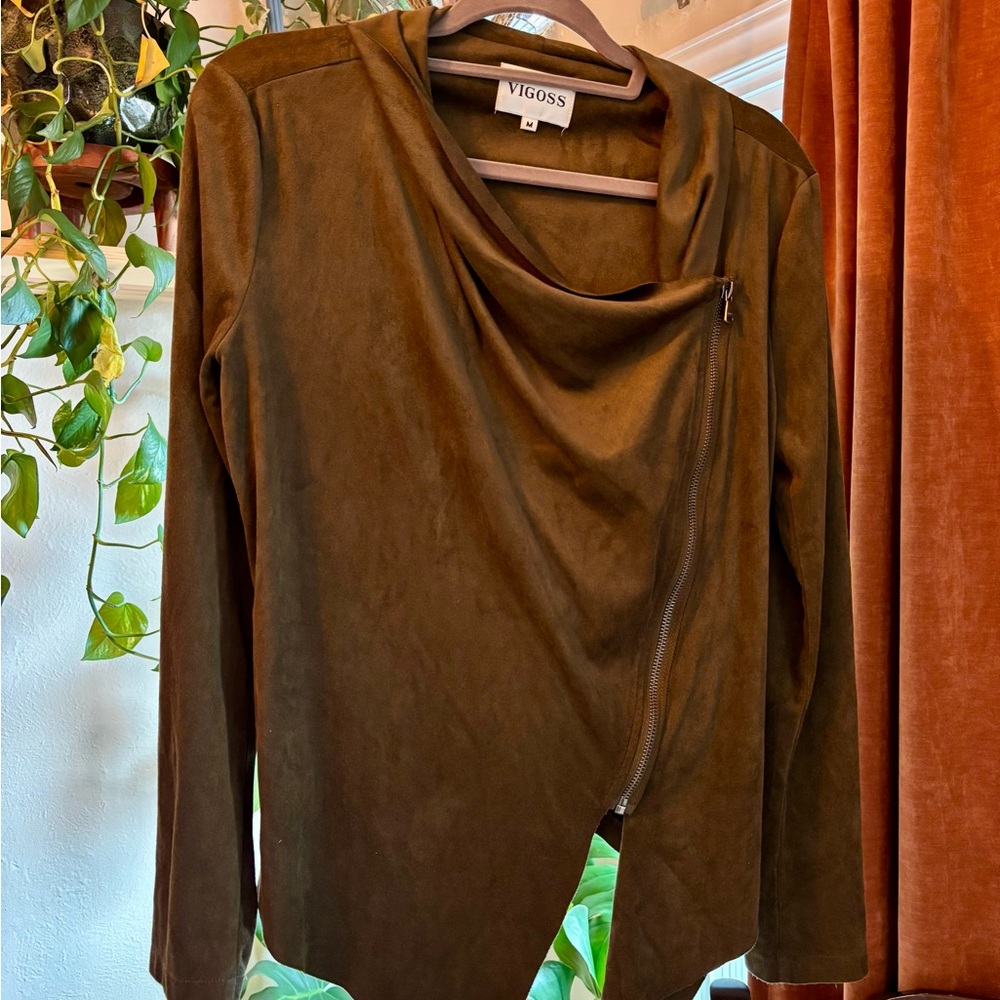 Vigoss Olive Asymmetrical Jacket